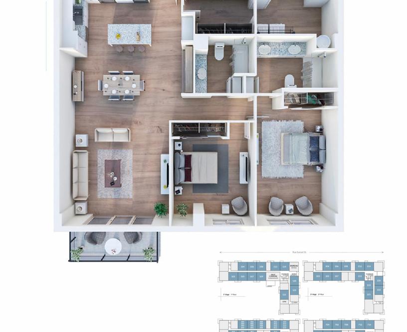Two Bedroom + Two Bath